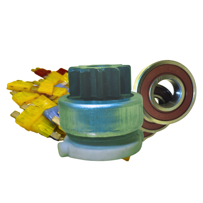 Arneses automotrices y conectores eléctricos sobre mostrador, disponibles en Refaccionaria Pacos. Autopartes Eléctricas en Ecatepec